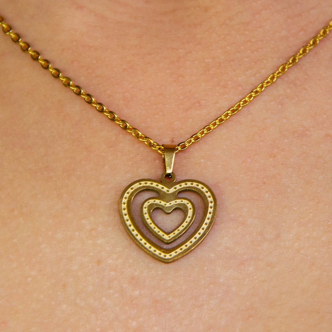 Aros y Collar de Corazón