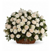 Canasta de Flores de Condolencia de 36 o 48 rosas blancas
