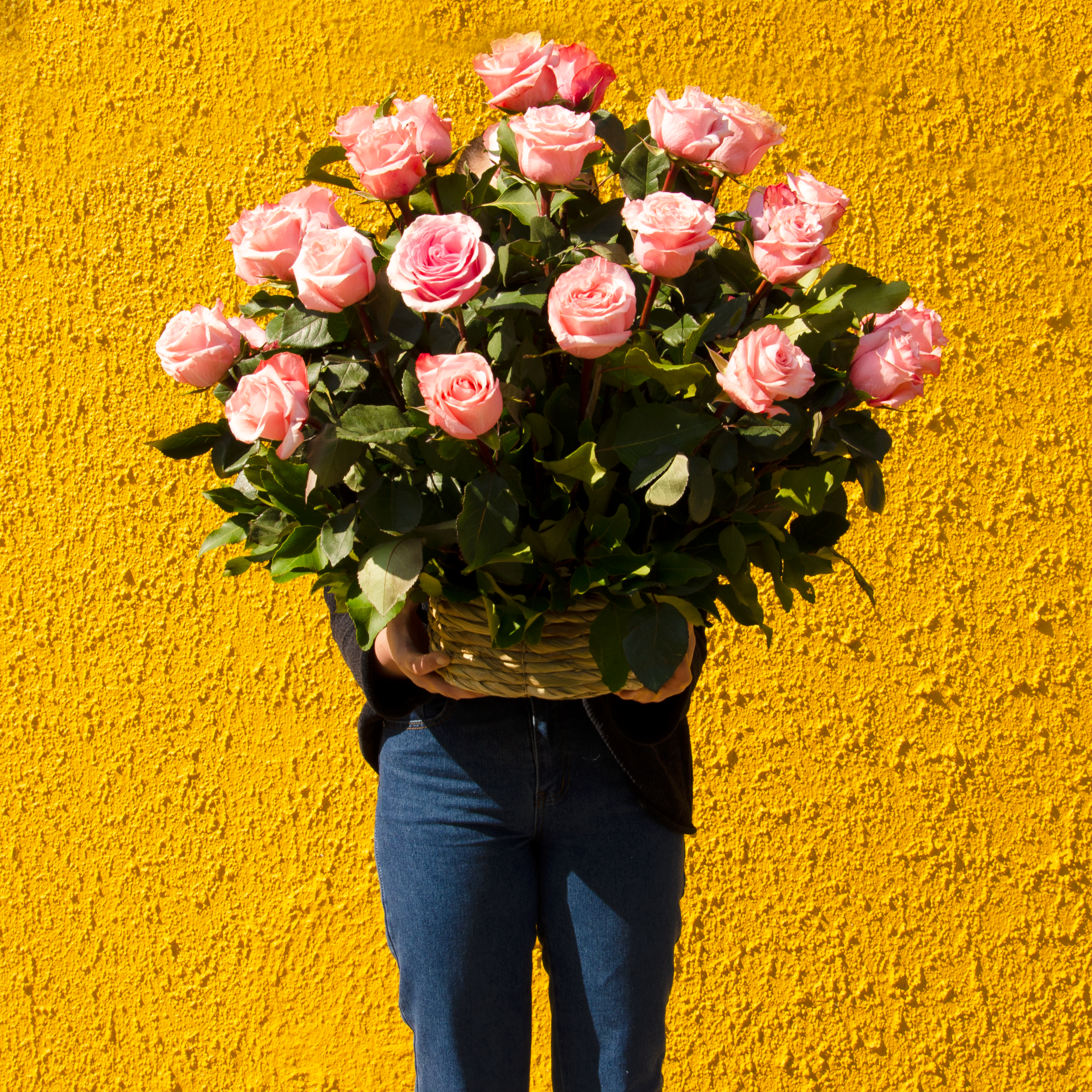 Canasta de Rosas Rosadas
